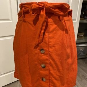 Topshop ladies orange miniskirt button front
